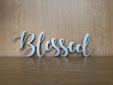 Blessed Metal Wall Art in Script