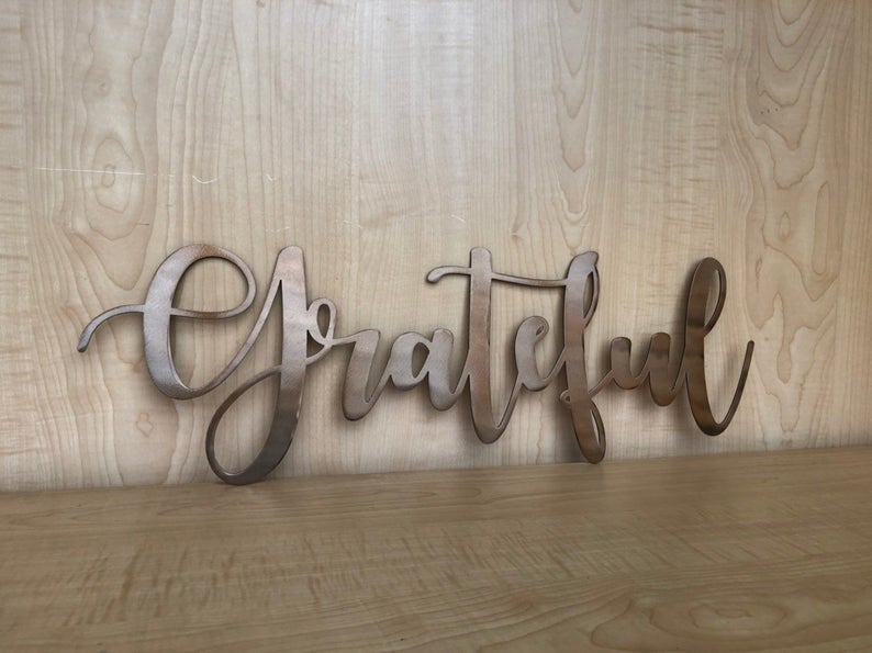 Grateful Metal Wall Art Sign with Powder Coat