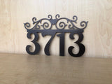 Custom Metal Address Sign with Scrolls & Powder Coat, Any Color