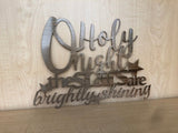 O Holy Night The Stars Are Brightly Shining Metal Wall Art
