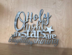 O Holy Night The Stars Are Brightly Shining Metal Wall Art
