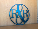 Initial Monogram Circle Personalized Door Hanger or Metal Wall Art