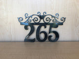 Custom Metal Address Sign with Scrolls & Powder Coat, Any Color