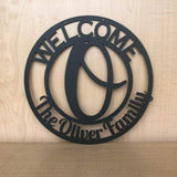 Initial Monogram Personalized Metal Wall Art with Custom Text