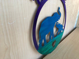 Welcome Elephant Metal Wall Art