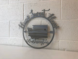 Home Sweet Home State Metal Wall Art Sign with Powder Coat
