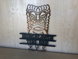 Personalized Tiki Figure Metal Wall Art Hawaiian Decor with Powder Coat