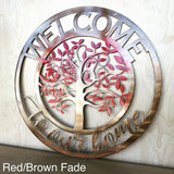 Welcome To Our Home Tree Of Life Metal Wall Art