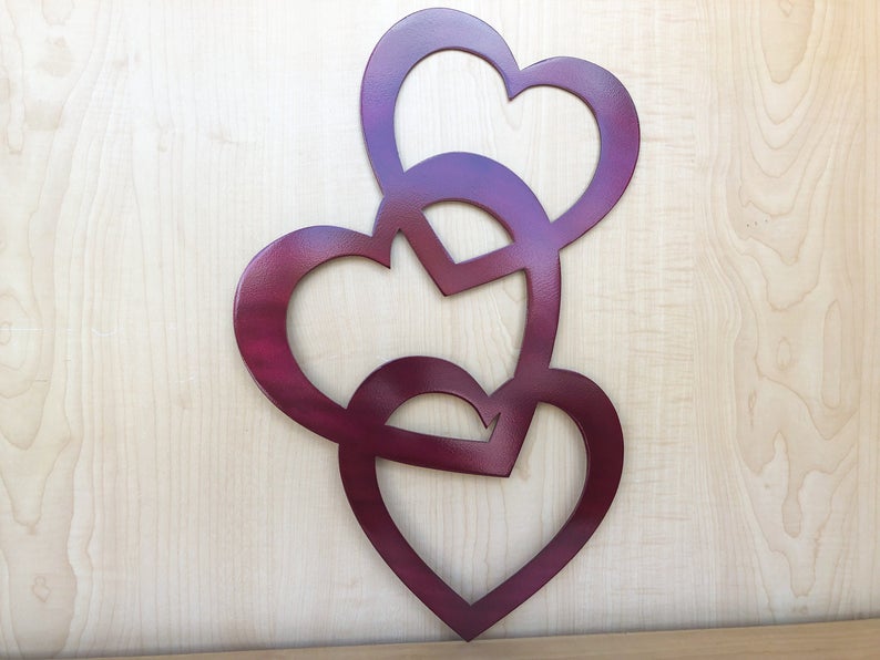 Vertical Heart Metal Wall Art