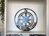 Compass Rose Personalized Metal Wall Art