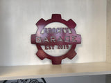 Garage Sign Personalized Gear Metal Wall Art