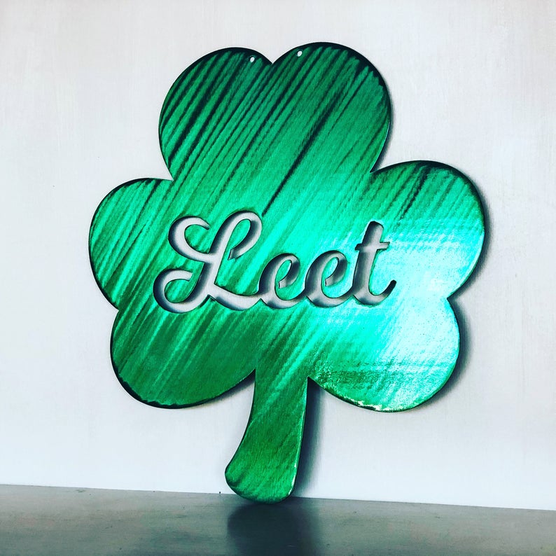 Shamrock Last Name Personalized Monogram Metal Wall Art