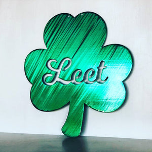 Shamrock Last Name Personalized Monogram Metal Wall Art