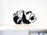Geometric Panda Metal Wall Art