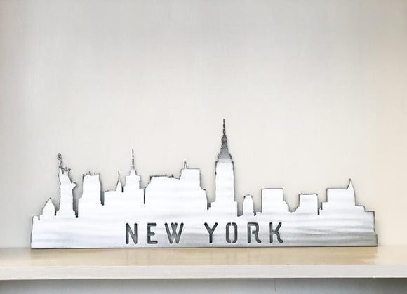 New York City Skyline Metal Wall Art with Powder Coat