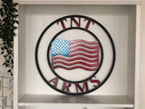 Personalized American Flag Door Hanger Metal Wall Art