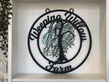 Willow Tree Personalized Door Hanger Metal Wall Art Multi-Color Fade