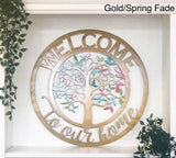 Welcome To Our Home Tree Of Life Metal Wall Art