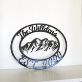 Personalized Rocky Mountain Scene, Choose Any Powder Coat Color
