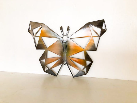Geometric Butterfly Metal Wall Art