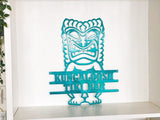 Personalized Tiki Figure Metal Wall Art Hawaiian Decor with Powder Coat