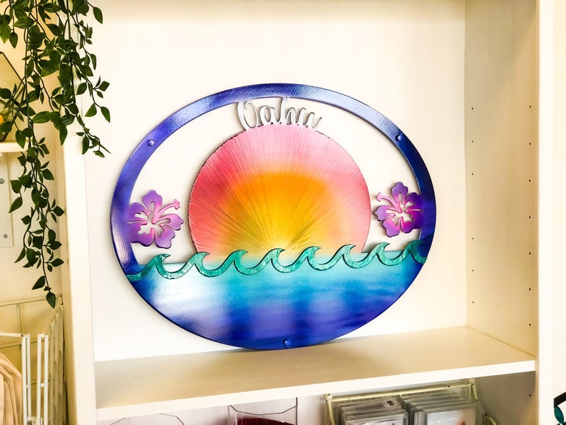 Hawaiian Sunset Metal Wall Art