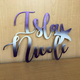 Personalized First and Middle Name Metal Wall Decor with Powder Coat