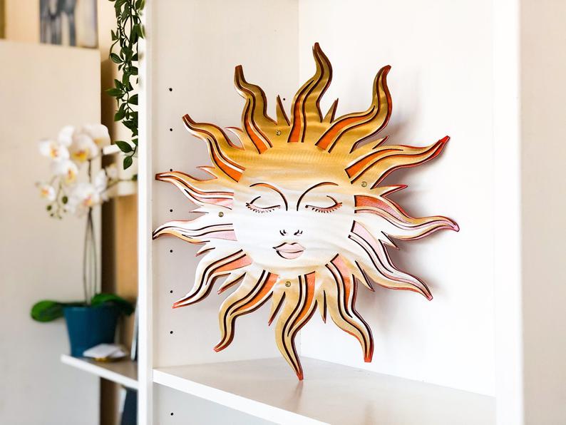 Sun In Splendor Metal Wall Art, Dual Layer