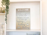 Welcome To Our Deck Metal Wall Art Outdoor Sign
