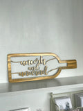 Uncork and Unwind Metal Wine Bottle Home Decor