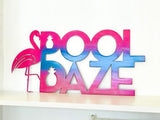 Pool Daze Metal Wall Art with Flamingo and Pineapples | Powder Coated