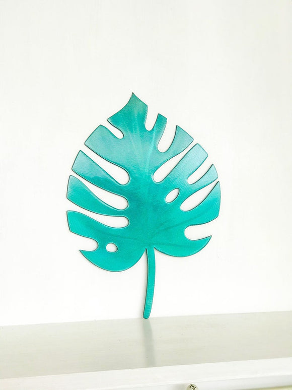 Tropical Leaf Metal Wall Art, Powder Coated