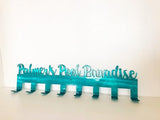 Personalized Towel Rack Hanger with Hooks, Powder Coated with Matching Screws