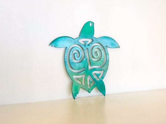 Turtle Metal Wall Art with Powder Coat Fade