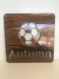 Personalized Metal Soccer Wall Art with Name, Choose Your Powder Coat Color