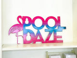 Pool Daze Metal Wall Art with Flamingo and Pineapples | Powder Coated