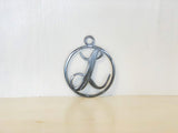 Script Monogram Metal Letter Christmas Tree Ornament