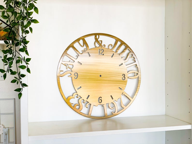 Personalized Metal Clock, Powder Coated