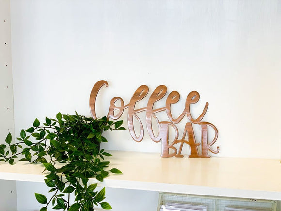 Coffee Bar Metal Wall Art Sign with Powder Coat