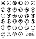 Script Monogram Metal Letter Christmas Tree Ornament