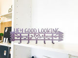Hey Good Looking Metal Hanger with 5 Hooks, Mounting Hardware Included