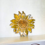 Sunflower Metal Wall Art - Marble Fade Gold & Candy Yellow