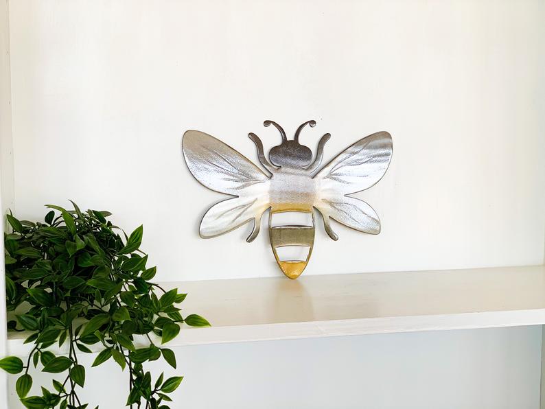 Metal Bee Wall Art with Powder Coat