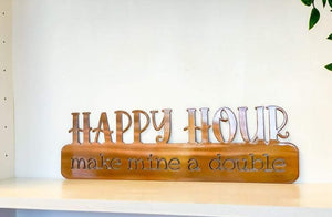 Happy Hour Metal Wall Art, Powder Coated