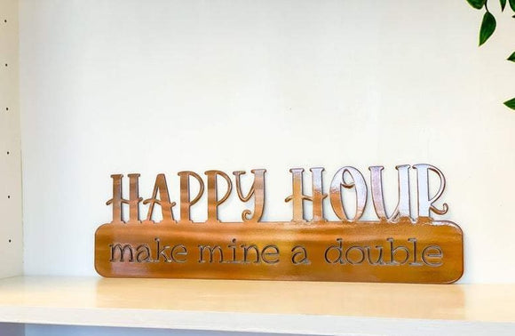 Happy Hour Metal Wall Art, Powder Coated