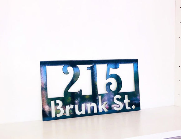 Custom Metal Address Sign with Street Name