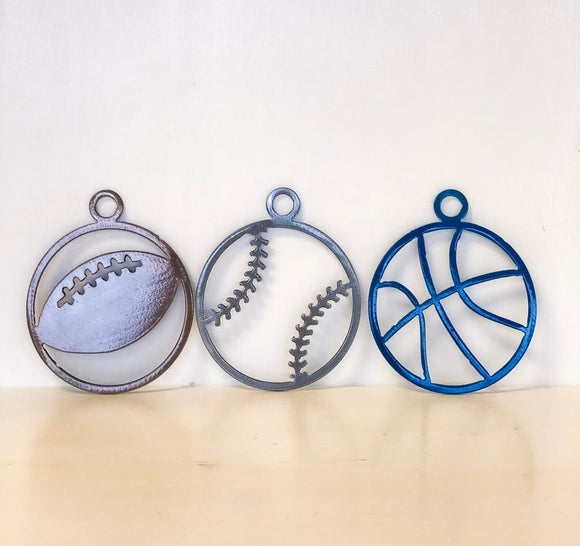 Sports Ball Metal Christmas Tree Ornament