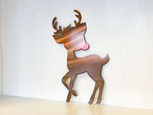 Rudolf Christmas Decoration Metal Wall Art