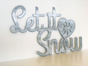 Let It Snow Metal Wall Art with Powder Coat