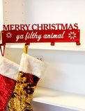 Personalized Merry Christmas Metal Stocking Hanger